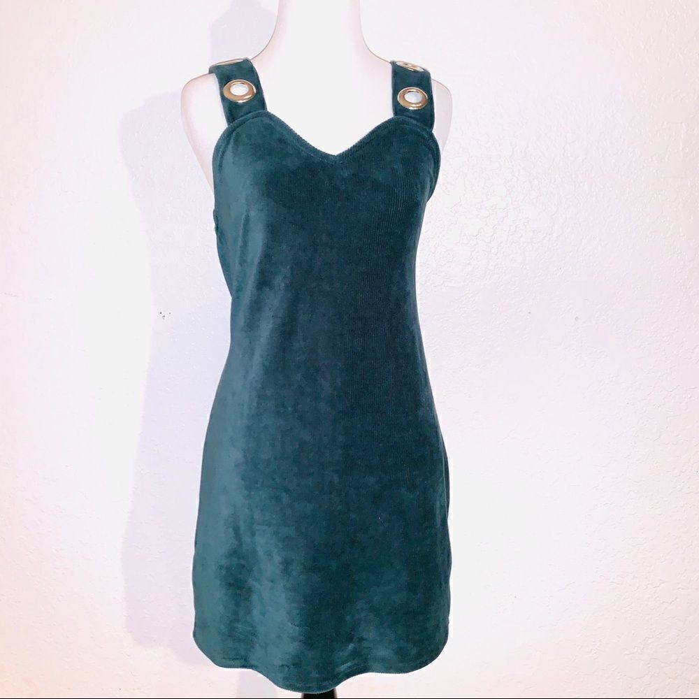 NWT Wild Fable Hunter Green Velour Dress Grommets
